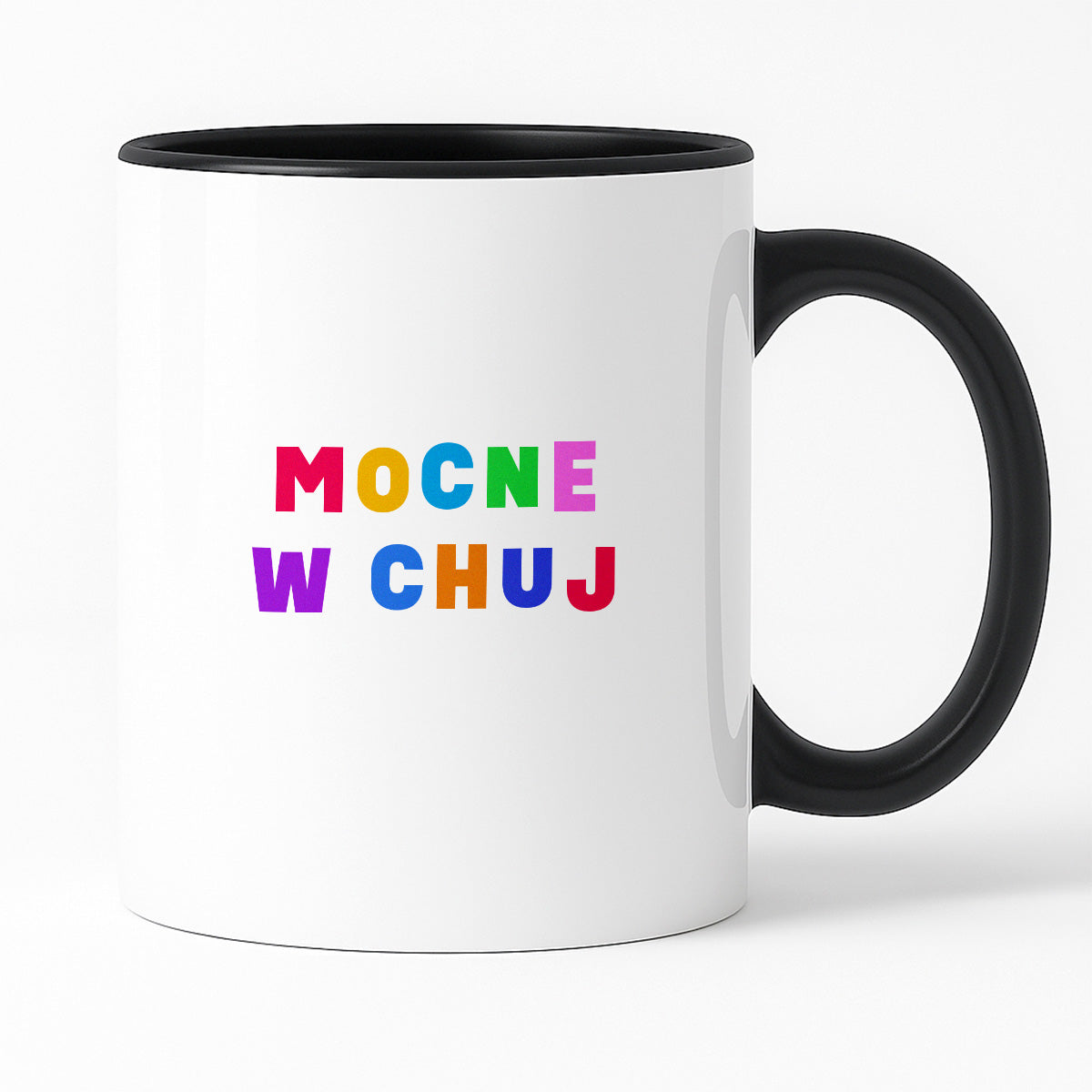 Kubek z kolorowym nadrukiem "mocne w chuj"