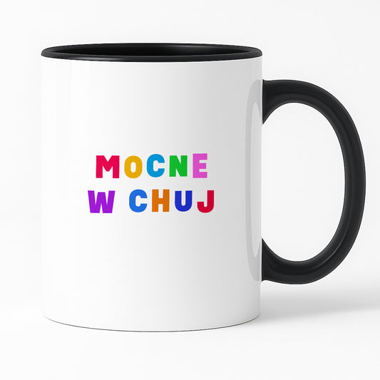 Kubek z kolorowym nadrukiem "mocne w chuj"