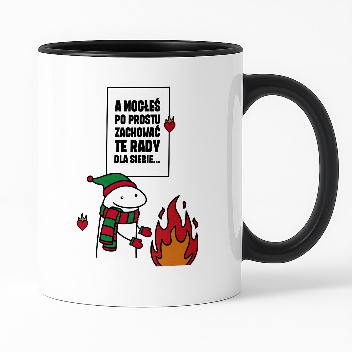 Kubek świąteczny mem "A mogłeś po prostu zachować te rady dla siebie..."