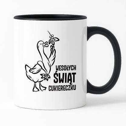 Kubek świąteczny z GĄSKĄ - "WESOŁYCH ŚWIĄT CUKIERECZKU"