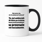 Kubek z nadrukiem - "Nie boisz się, że AI zabierze Ci pracę?"