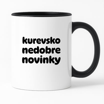 Kubek z nadrukiem - "kurevsko nedobre novinky" v2