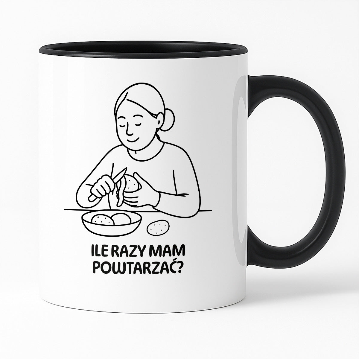 Kubek z nadrukiem "Ile razy mam powtarzać?" - Cytaty MAMY - DZIEŃ MAMY