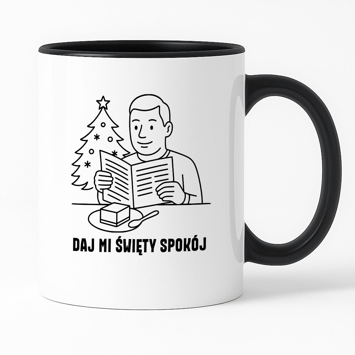 Kubek świąteczny z cytatem TATY - "Daj mi święty spokój"