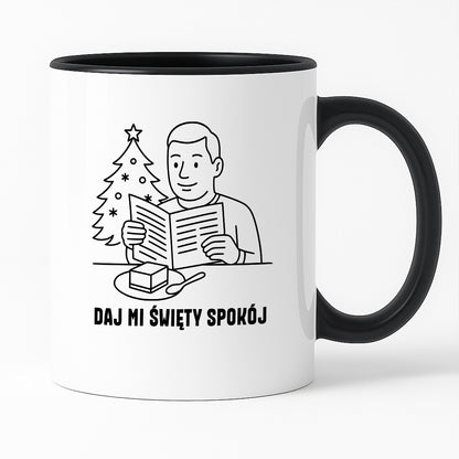 Kubek świąteczny z cytatem TATY - "Daj mi święty spokój"
