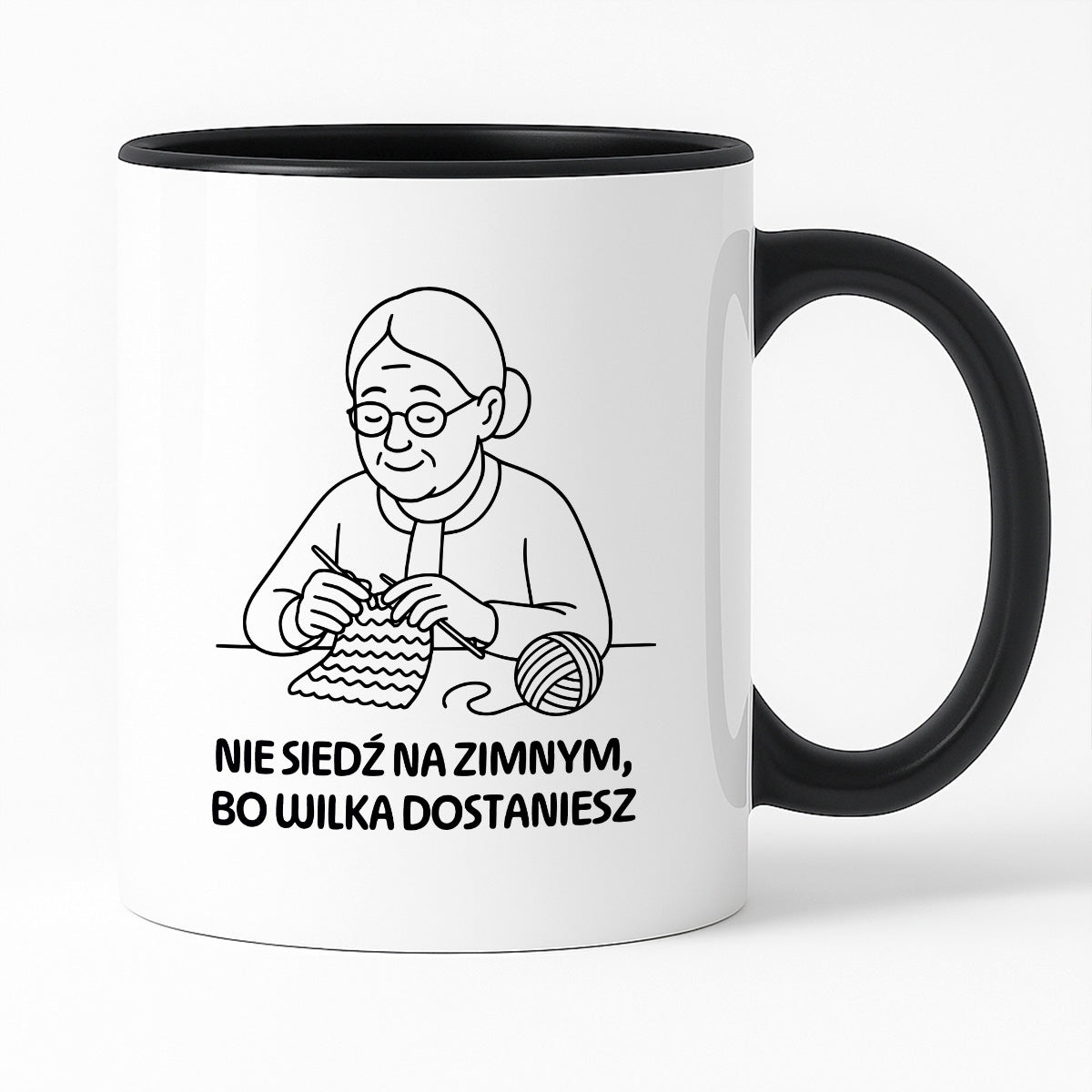 Kubek dla Babci / Dziadka - "Nie siedź na zimnym, bo wilka dostaniesz"