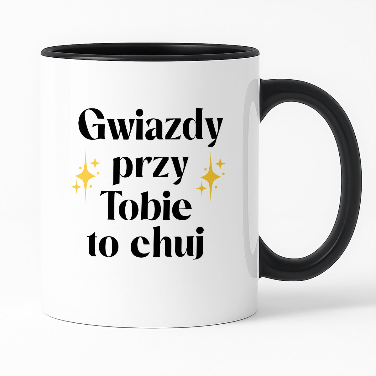 Kubek z nadrukiem "Gwiazdy przy Tobie to chuj"