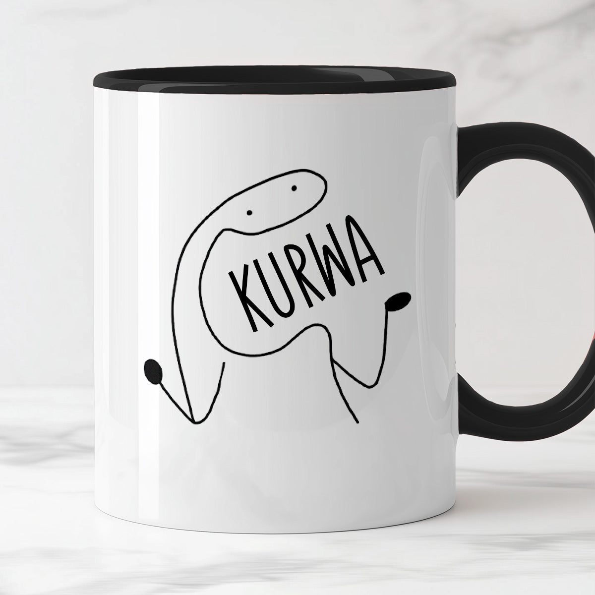 Kubek z nadrukiem "KURWA"