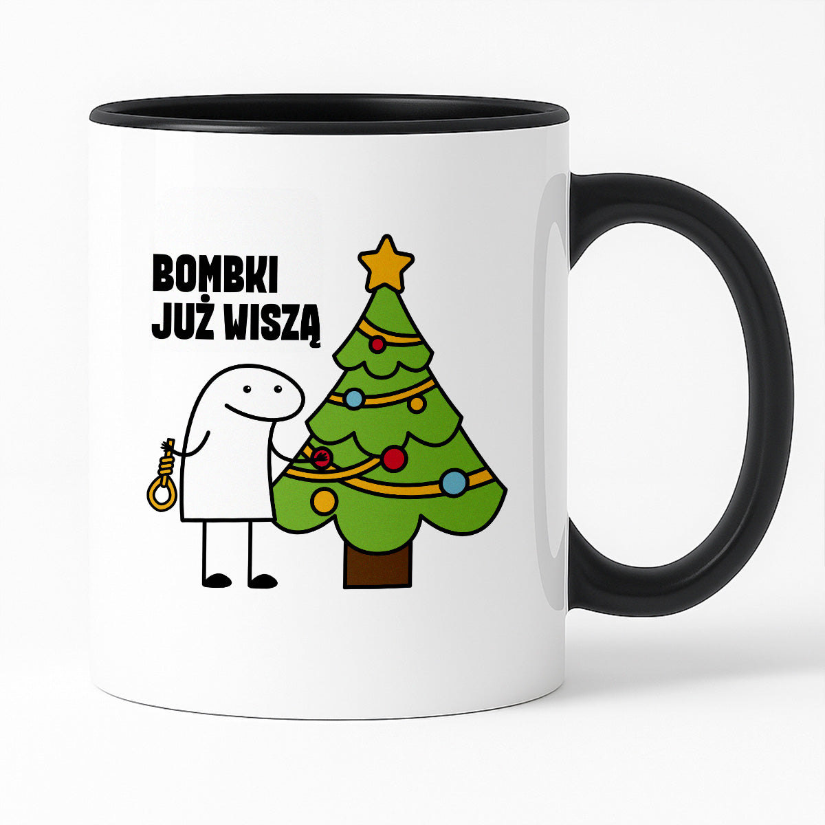 Kubek świąteczny mem "Bombki już wiszą"
