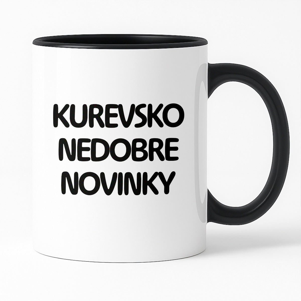 Kubek z nadrukiem - "kurevsko nedobre novinky"