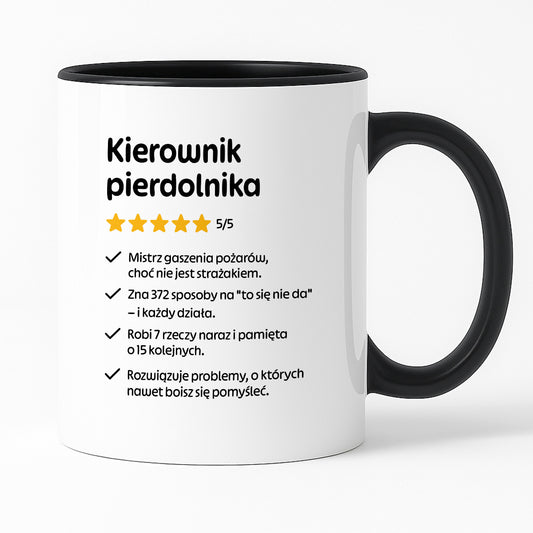 Kubek z nadrukiem "Kierownik pierdolnika"