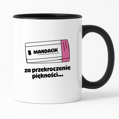 Kubek z nadrukiem "Mandacik za przekroczenie prędkości"