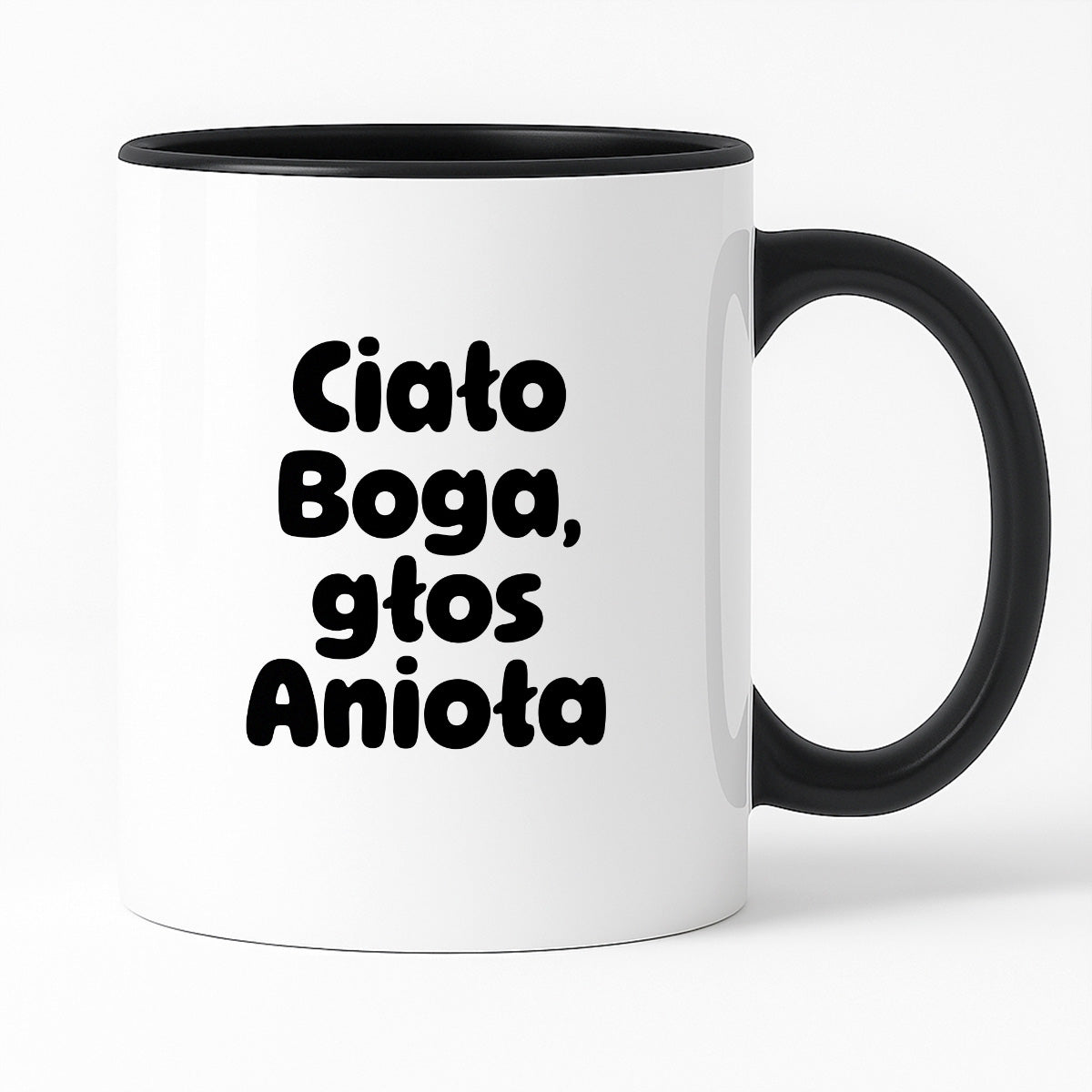 Kubek z nadrukiem "Ciało Boga, głos Anioła"