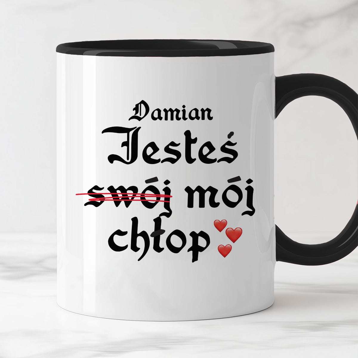 Kubek spersonalizowany z nadrukiem "Jesteś (swój) mój chłop <3"
