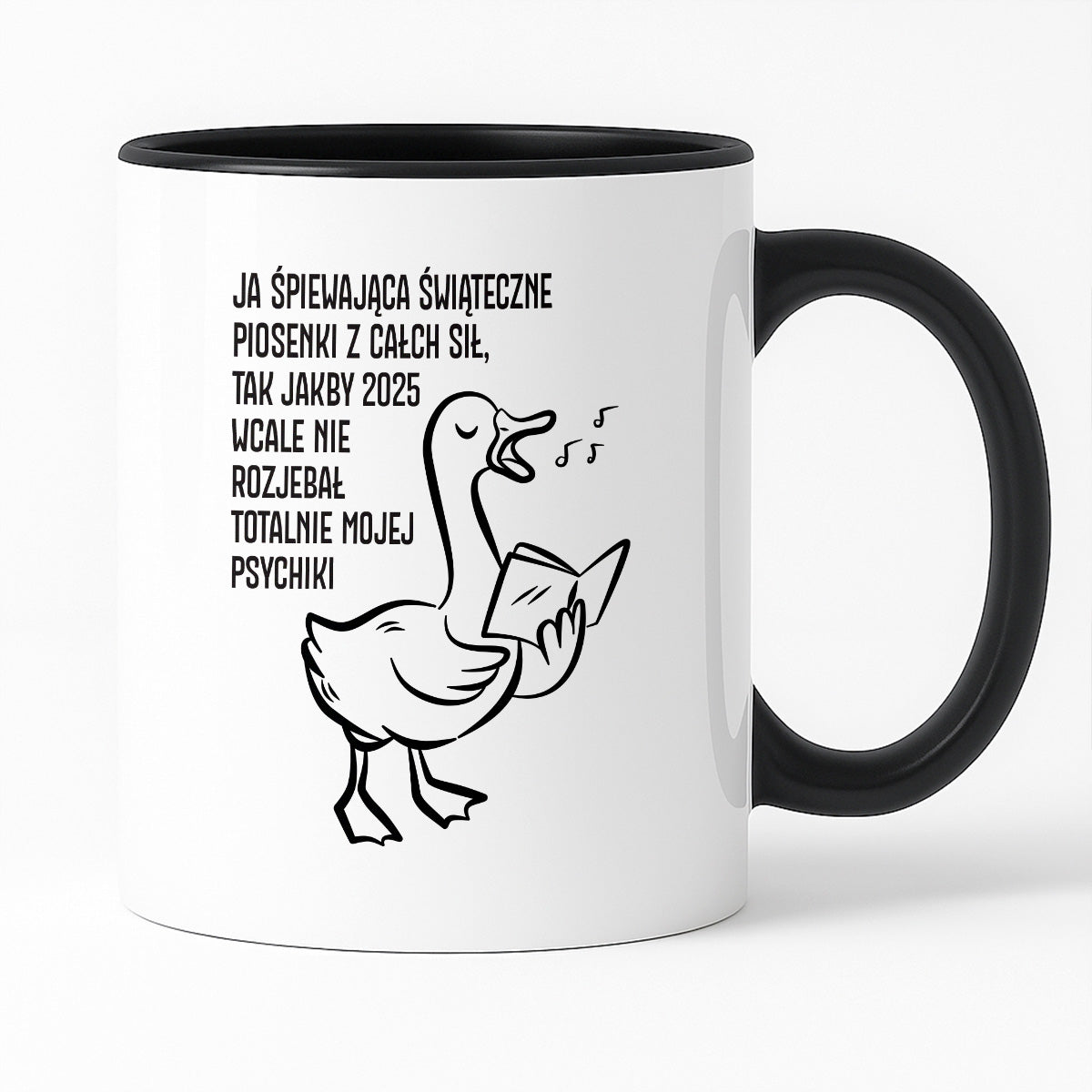 Kubek świąteczny z GĄSKĄ - "JA ŚPIEWAJĄCA ŚWIĄTECZNE PIOSENKI..."