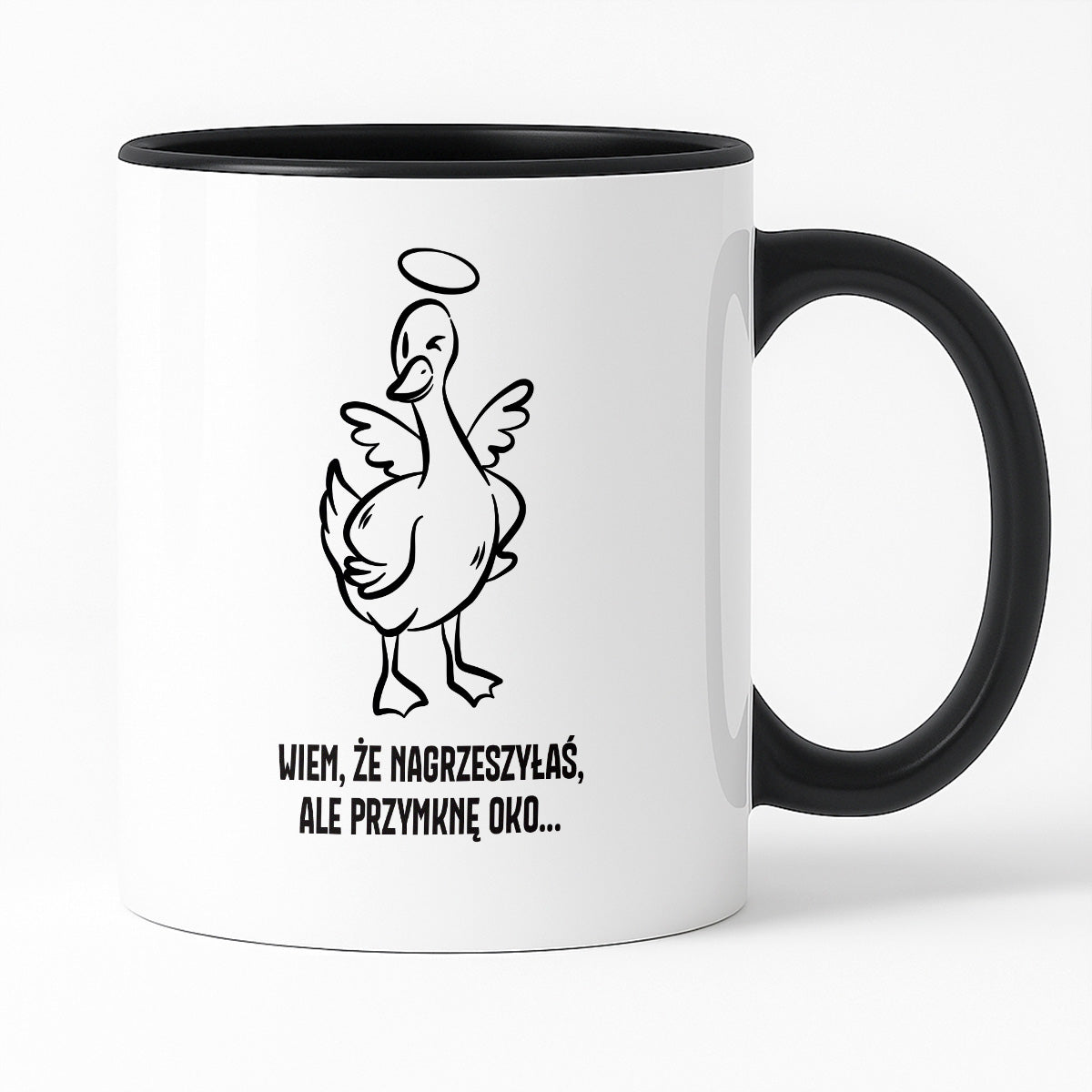 Kubek świąteczny z GĄSKĄ - "WIEM, ŻE NAGRZESZYŁAŚ, ALE PRZYMKNĘ OKO..."