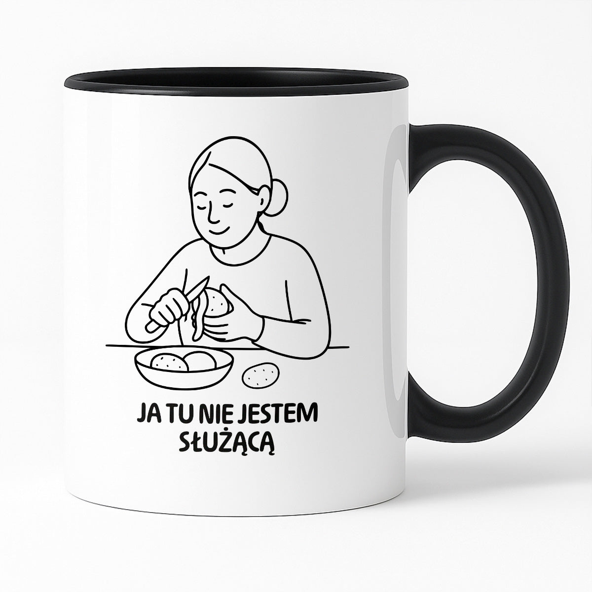 Kubek z nadrukiem "Ja tu nie jestem służącą" - Cytaty MAMY - DZIEŃ MAMY