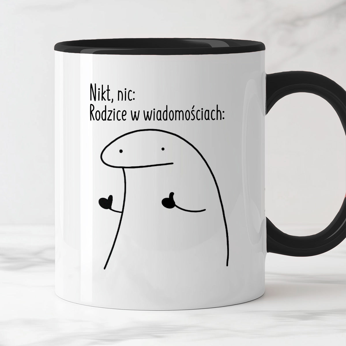 Kubek z nadrukiem "Nikt, nic: Rodzice w wiadomościach:"