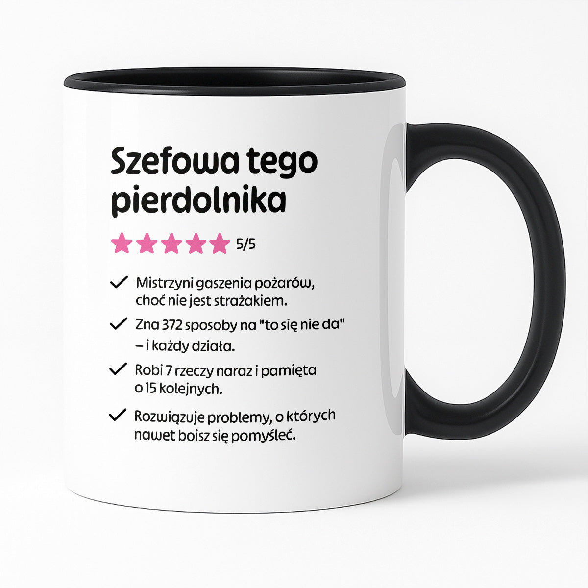 Kubek z nadrukiem "Szefowa tego pierdolnika"