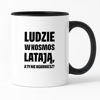 Kubek z nadrukiem - "Ludzie w kosmos latają"