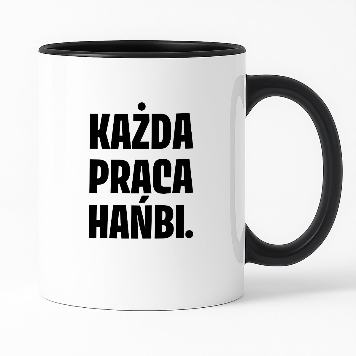 Kubek z nadrukiem - "Każda praca hańbi."