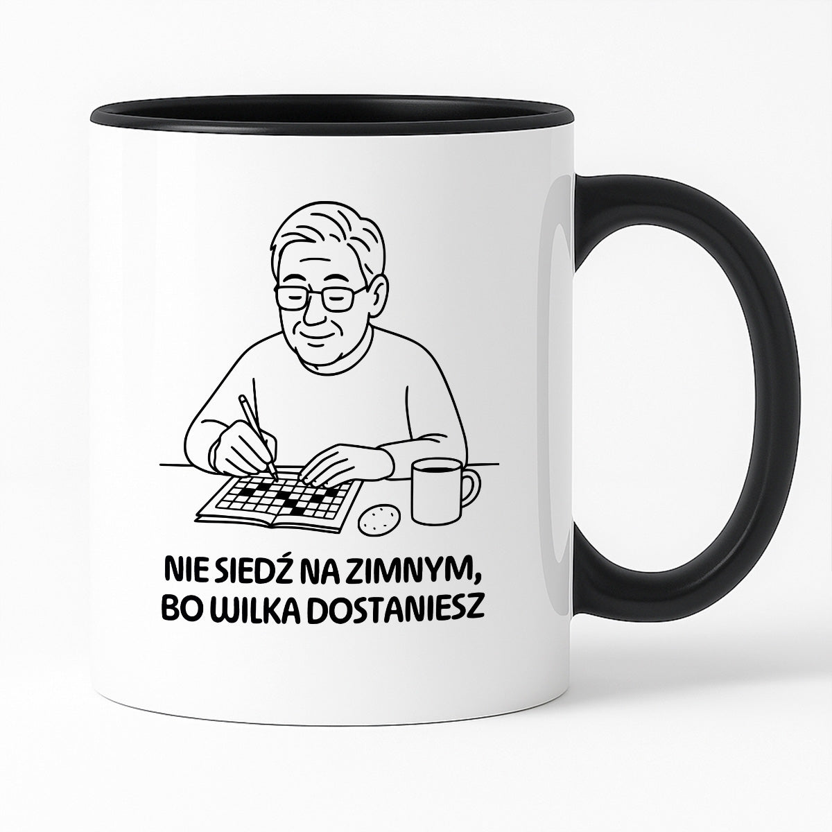 Kubek dla Babci / Dziadka - "Nie siedź na zimnym, bo wilka dostaniesz"