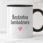 Kubek z nadrukiem "Bezdzietna lambadziara" FB