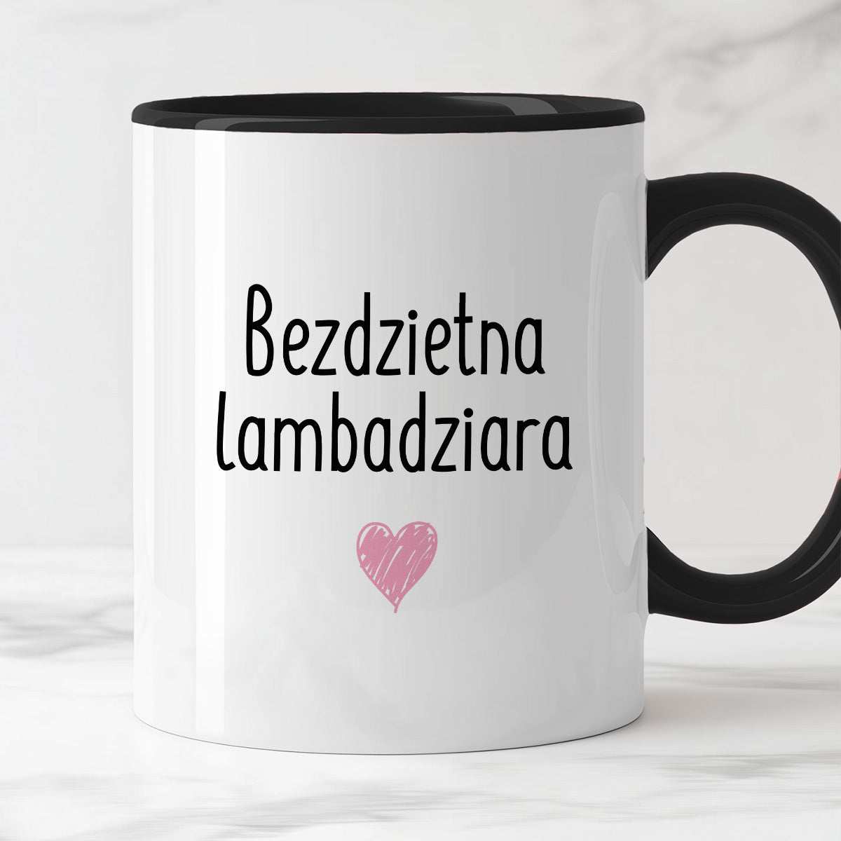 Kubek z nadrukiem "Bezdzietna lambadziara" FB