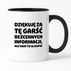 Kubek z nadrukiem - "Dziękuję za tę garść bezcennych informacji"