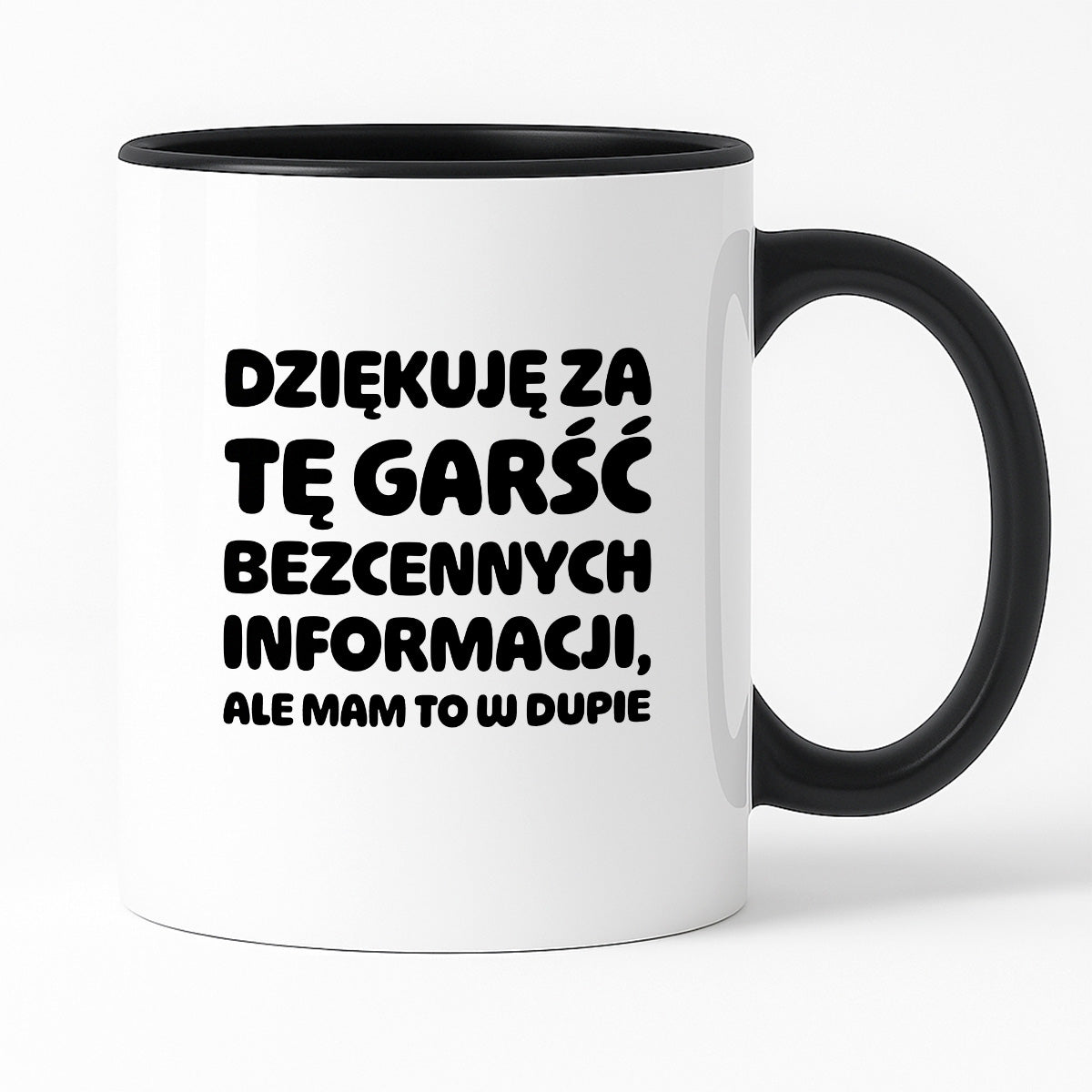 Kubek z nadrukiem - "Dziękuję za tę garść bezcennych informacji"