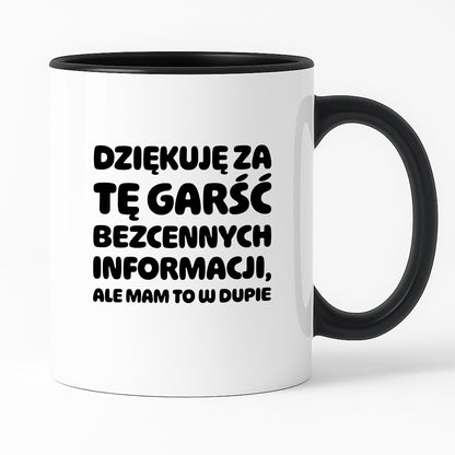 Kubek z nadrukiem - "Dziękuję za tę garść bezcennych informacji"