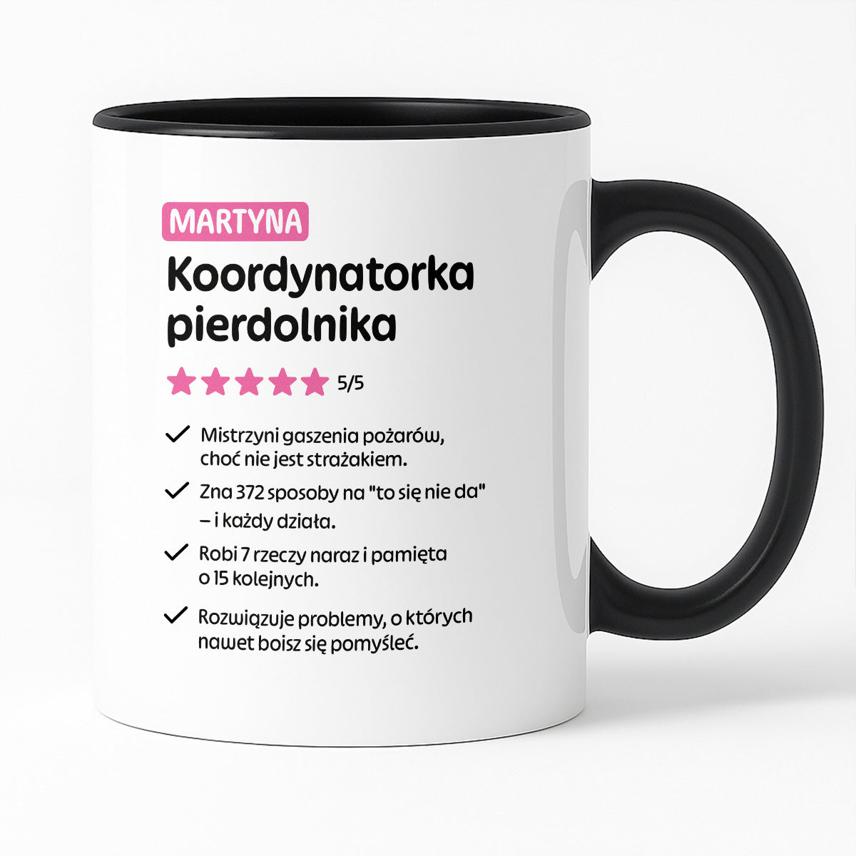 Kubek spersonalizowany z nadrukiem "Koordynatorka pierdolnika"