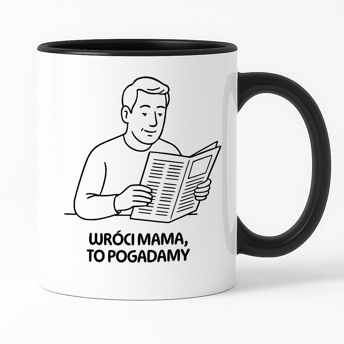 Kubek z nadrukiem "Wróci mama to pogadamy" - Cytaty TATY - DZIEŃ TATY