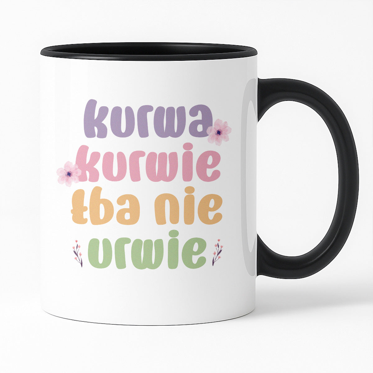 Kubek z nadrukiem "Kurwa kurwie łba nie urwie"