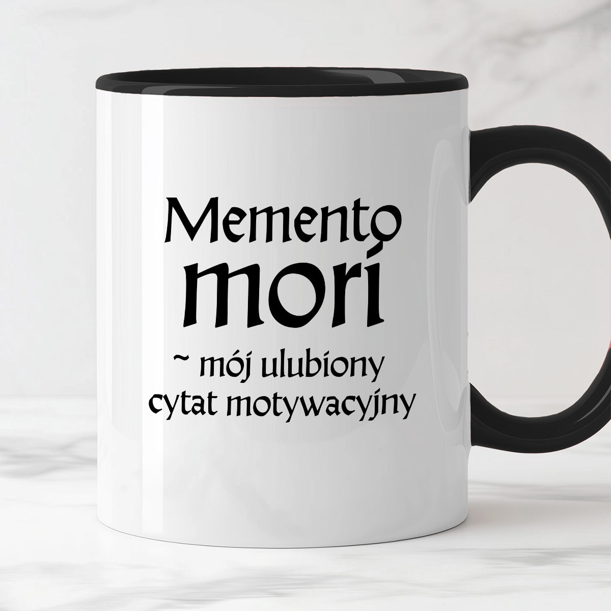 Kubek z nadrukiem "Memento mori - mój ulubiony cytat motywacyjny" v2