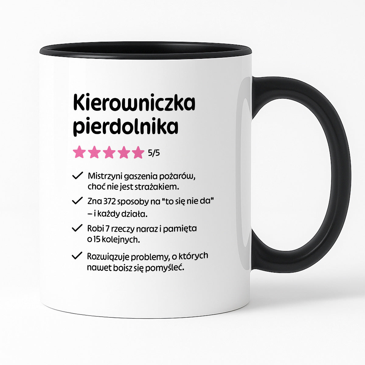 Kubek z nadrukiem "Kierowniczka pierdolnika"