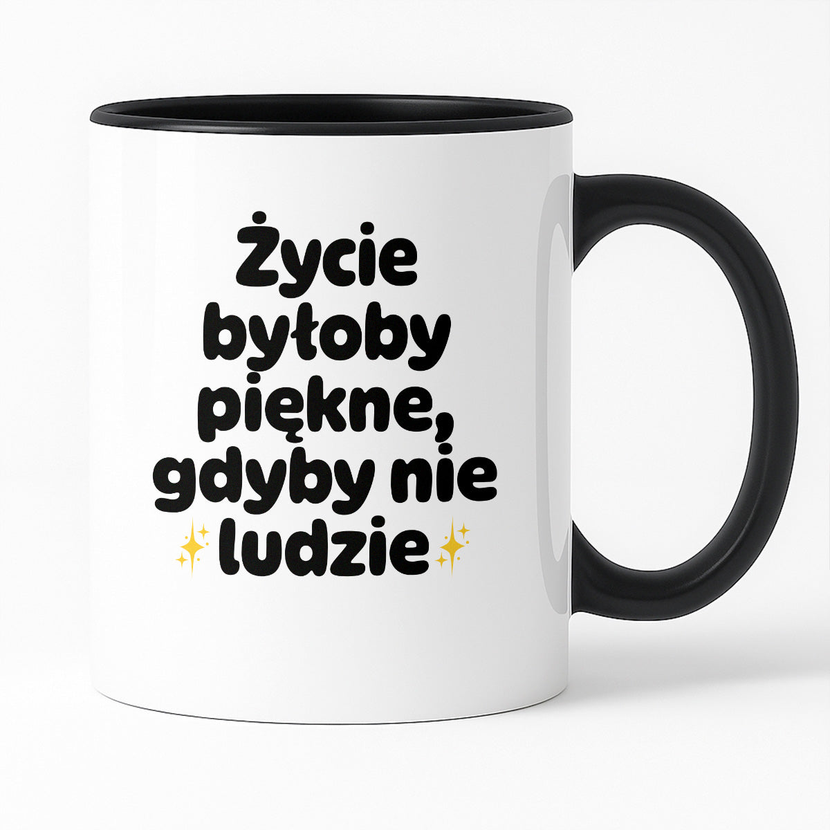 Kubek z nadrukiem - "Życie byłoby piękne, gdyby nie ludzie"