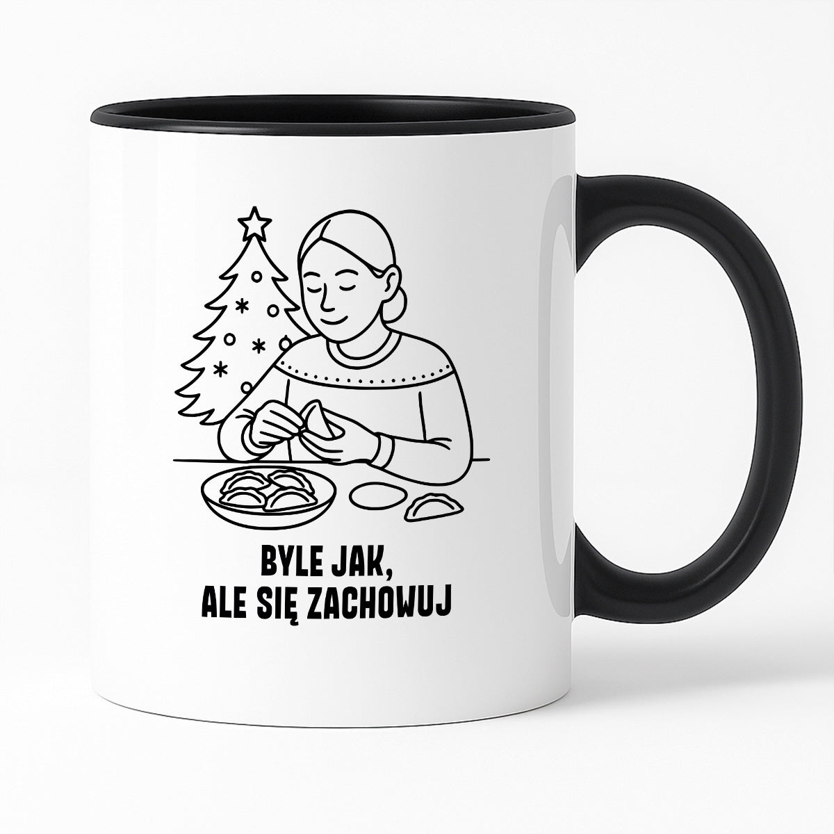 Kubek świąteczny z cytatem MAMY - "Byle jak, ale się zachowuj"