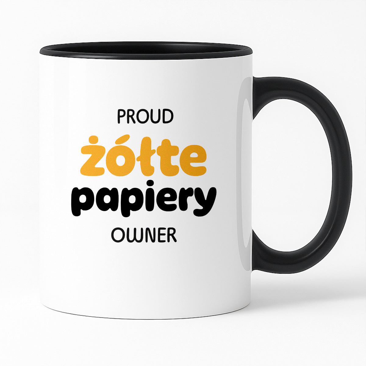 Kubek z nadrukiem - "PROUD żółte papiery OWNER"