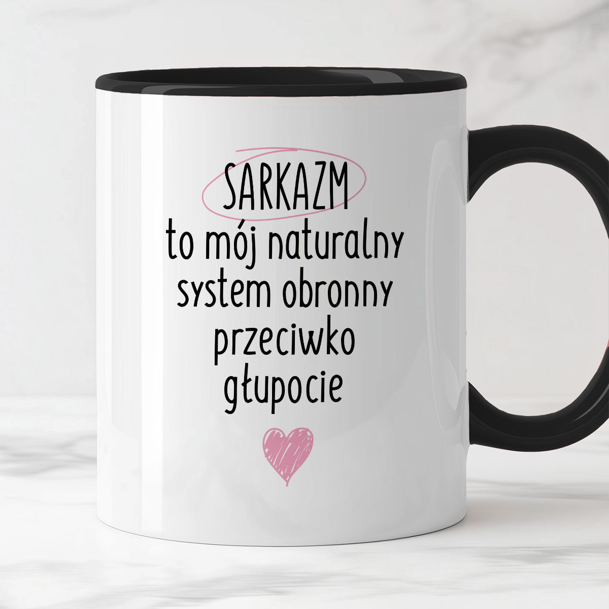 Kubek z nadrukiem "SARKAZM to mój naturalny system obronny przeciwko głupocie"