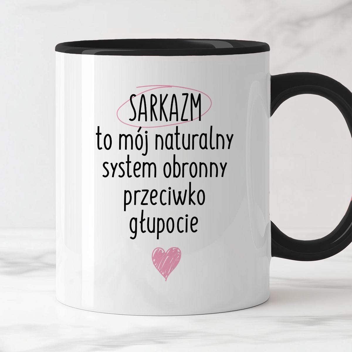Kubek z nadrukiem "SARKAZM to mój naturalny system obronny przeciwko g