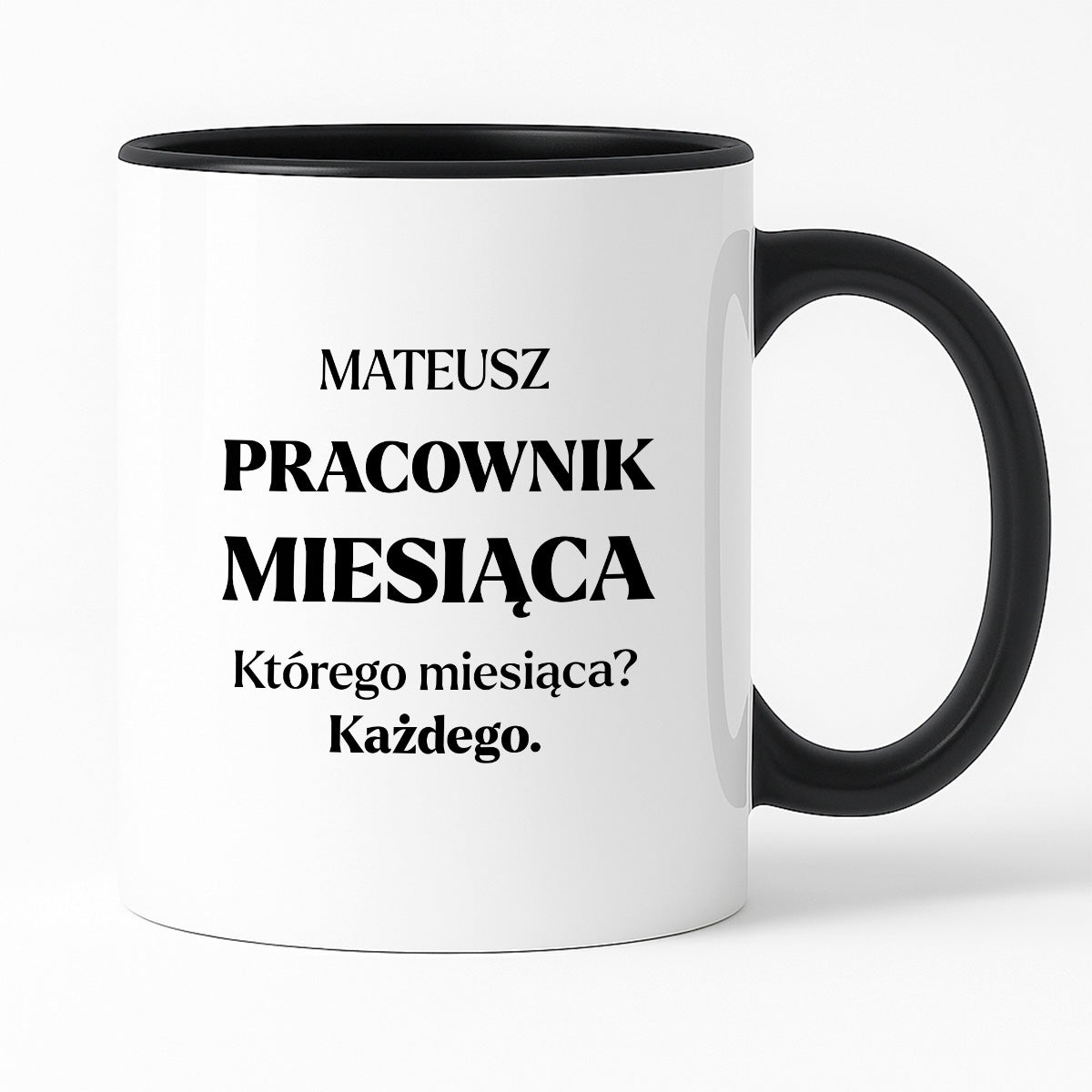 Kubek z nadrukiem - "Pracownik miesiąca z imieniem"