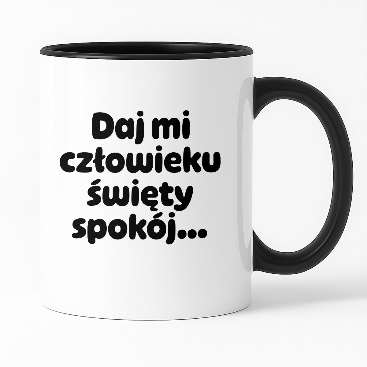 Kubek z nadrukiem - "Daj mi człowieku święty spokój"