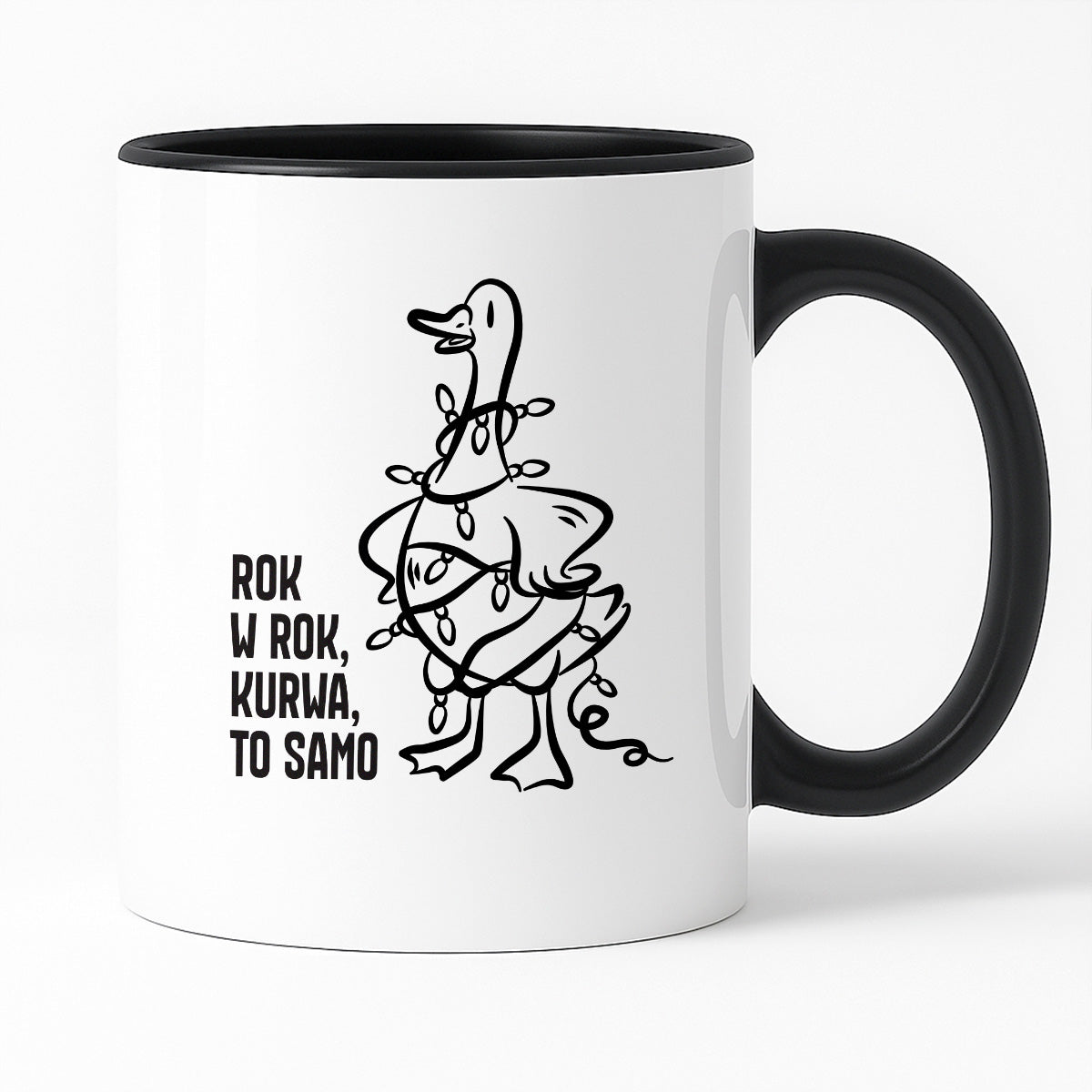 Kubek świąteczny z GĄSKĄ - "ROK W ROK, KURWA, TO SAMO"