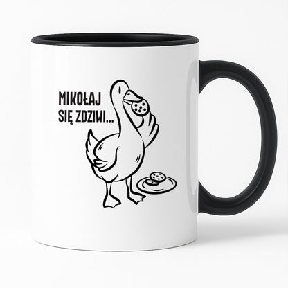 Kubek świąteczny z GĄSKĄ - "MIKOŁAJ SIĘ ZDZIWI"