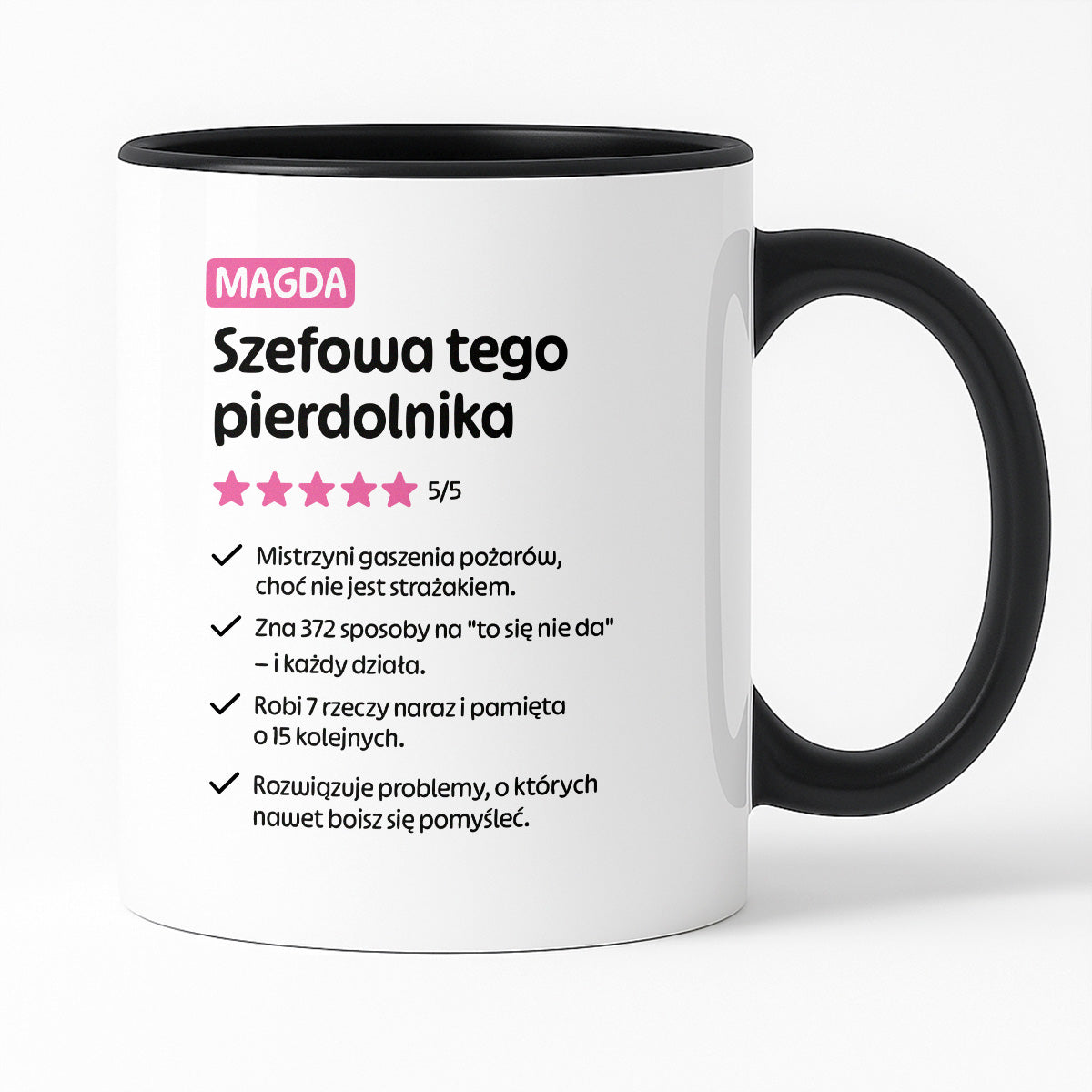Kubek spersonalizowany z nadrukiem "Szefowa tego pierdolnika"