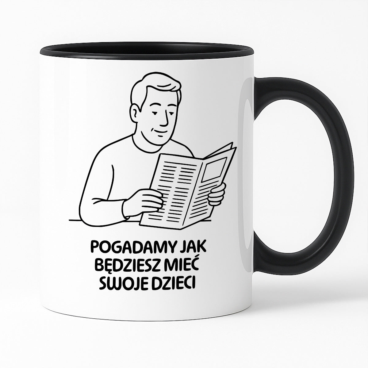Kubek z nadrukiem "Pogadamy jak będziesz mieć swoje dzieci" - Cytaty TATY - DZIEŃ TATY