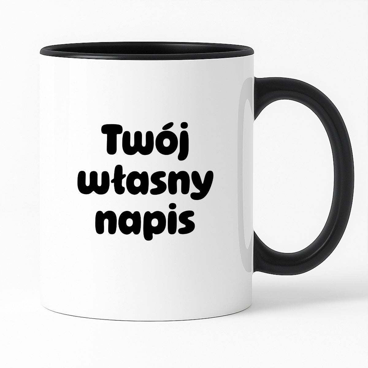 Kubek spersonalizowany z własnym napisem III - CZARNY NAPIS