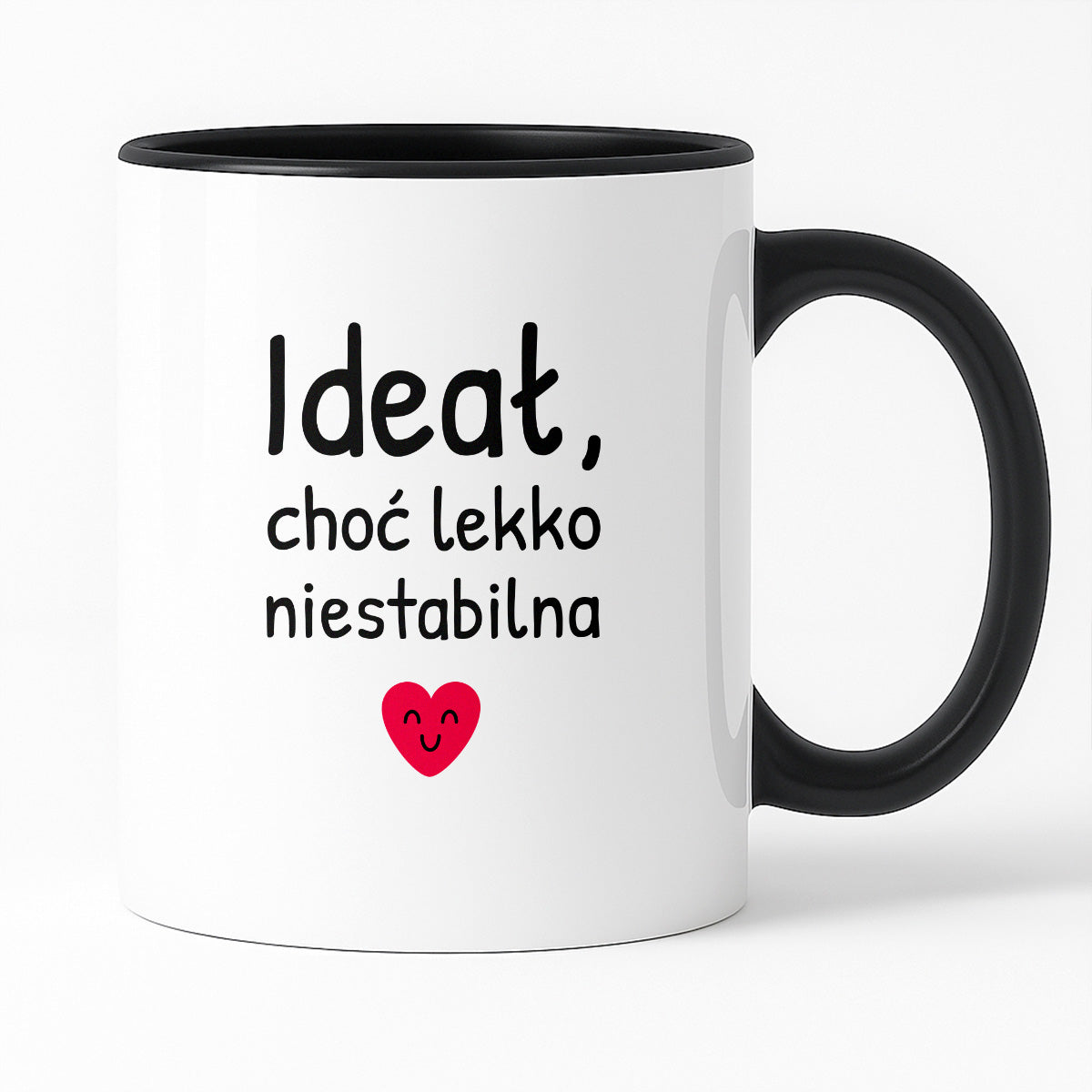 Kubek z nadrukiem - "Ideał, choć lekko niestabilna"
