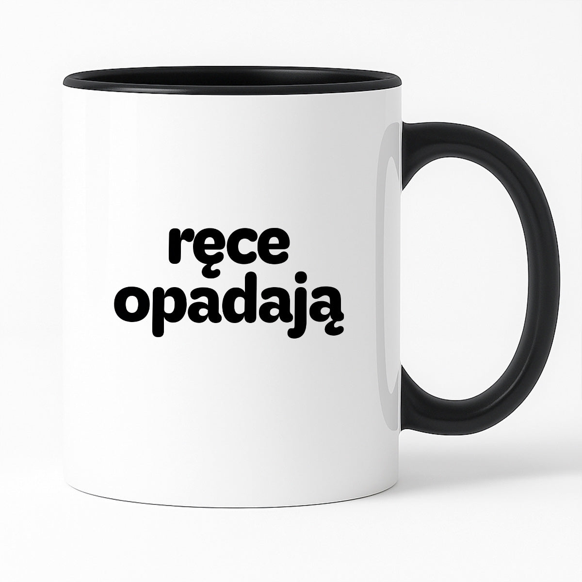 Kubek z nadrukiem - "ręce opadają"